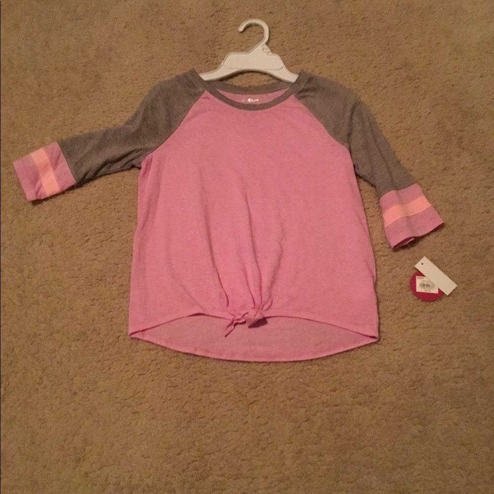 New Girls Baseball Style Front tie shirt